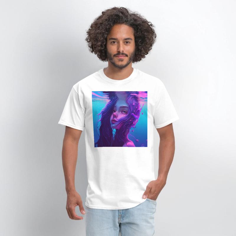 Purple mermaid underwater