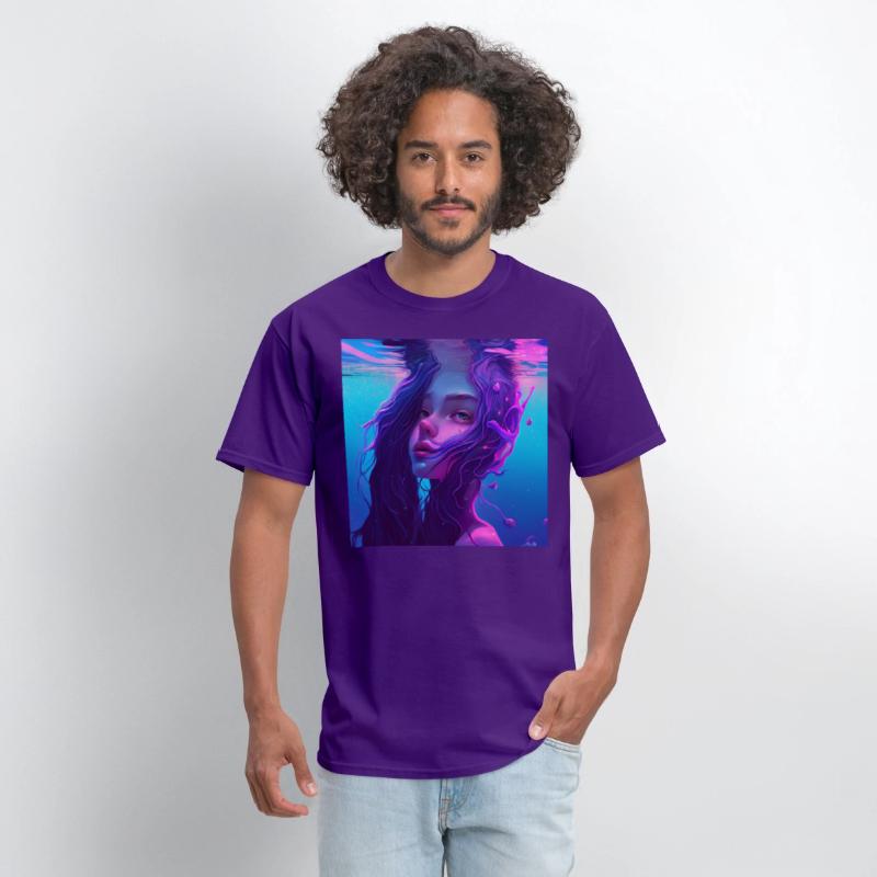 Purple mermaid underwater