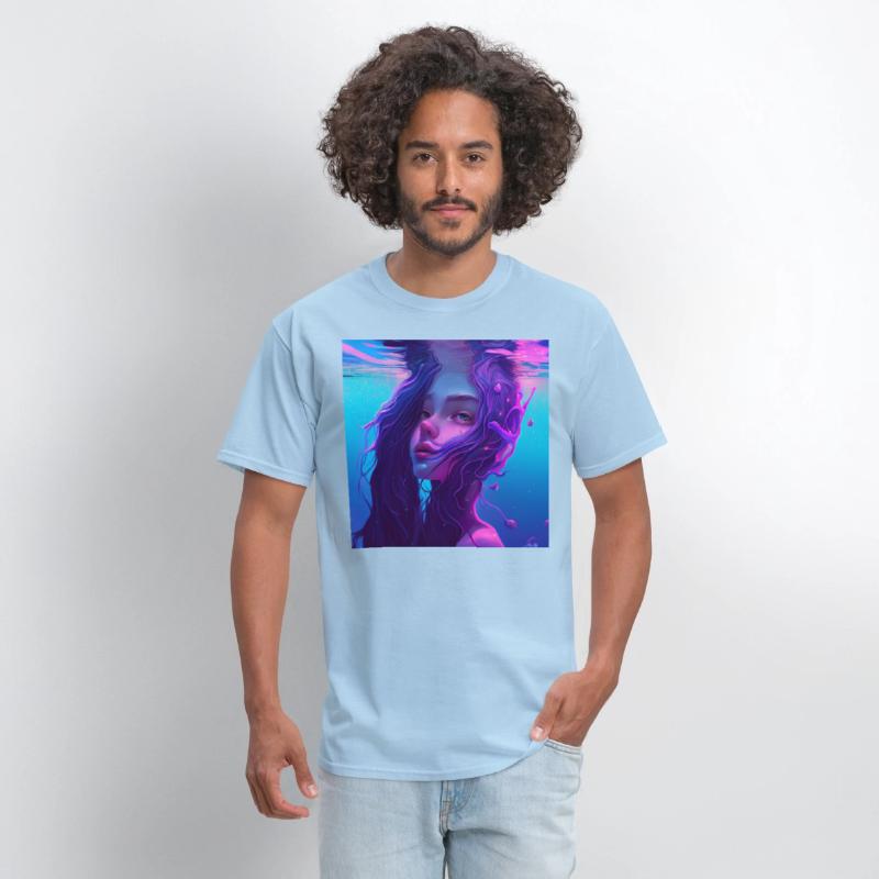 Purple mermaid underwater