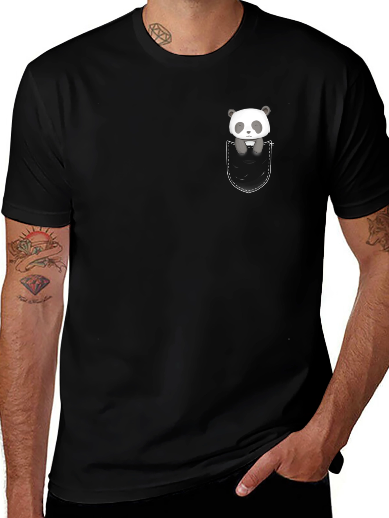 Panda Pocket T-Shirt - Cute Graphic Tee
