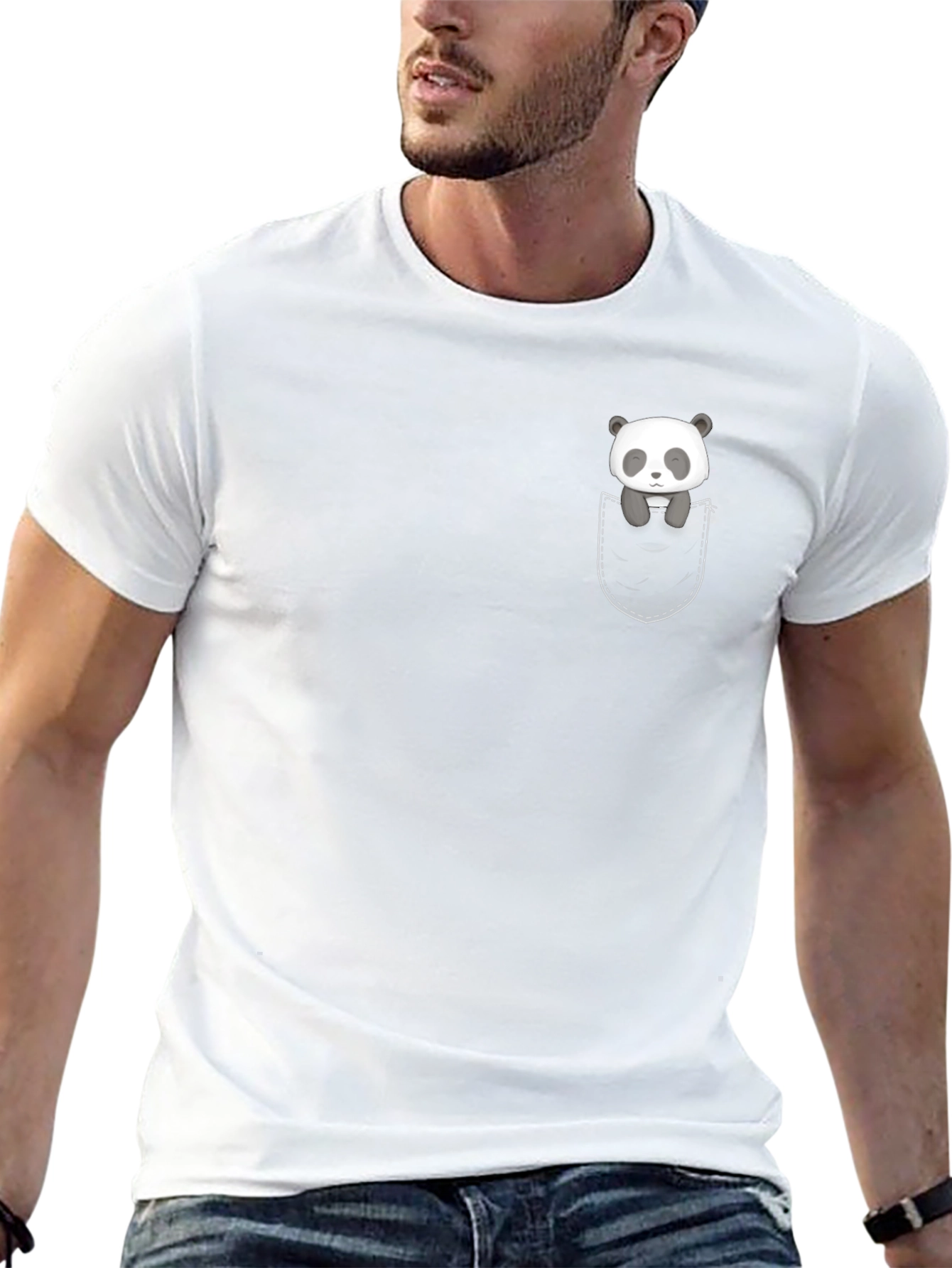 Panda Pocket T-Shirt - Cute Graphic Tee