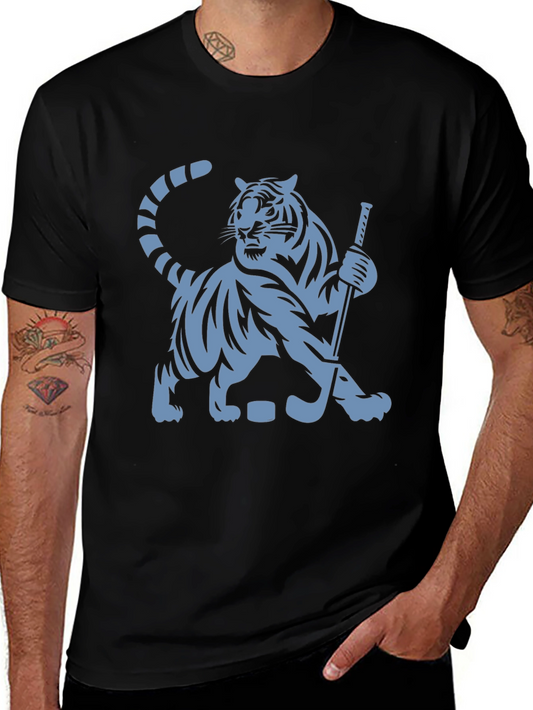 Hockey Tiger Graphic T-Shirt - Black