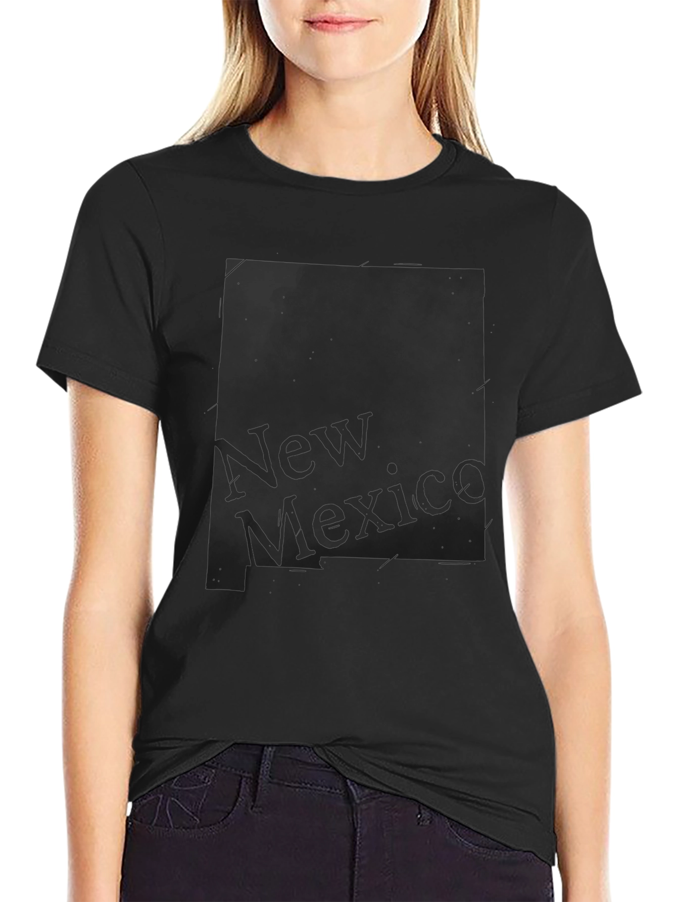 New Mexico Graphic Tee - Black Crew Neck