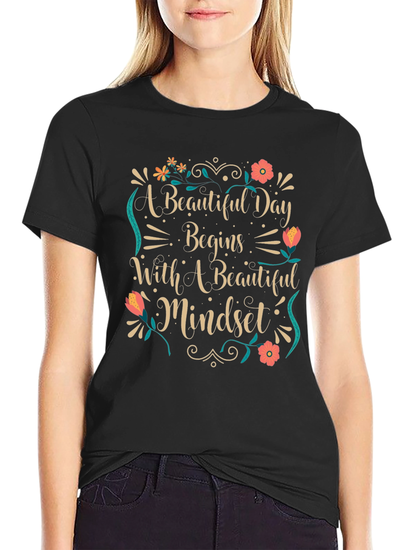 Beautiful Mindset Black Graphic Tee