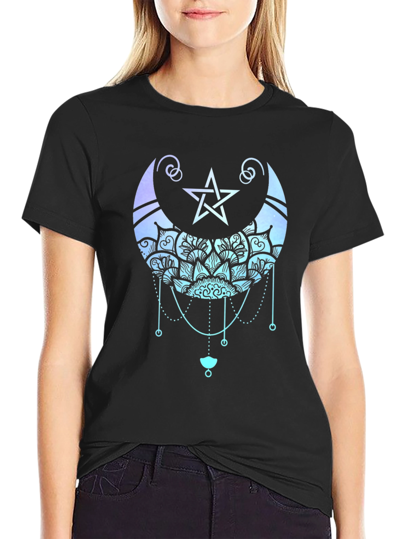 Mystic Moon Mandala Graphic Tee