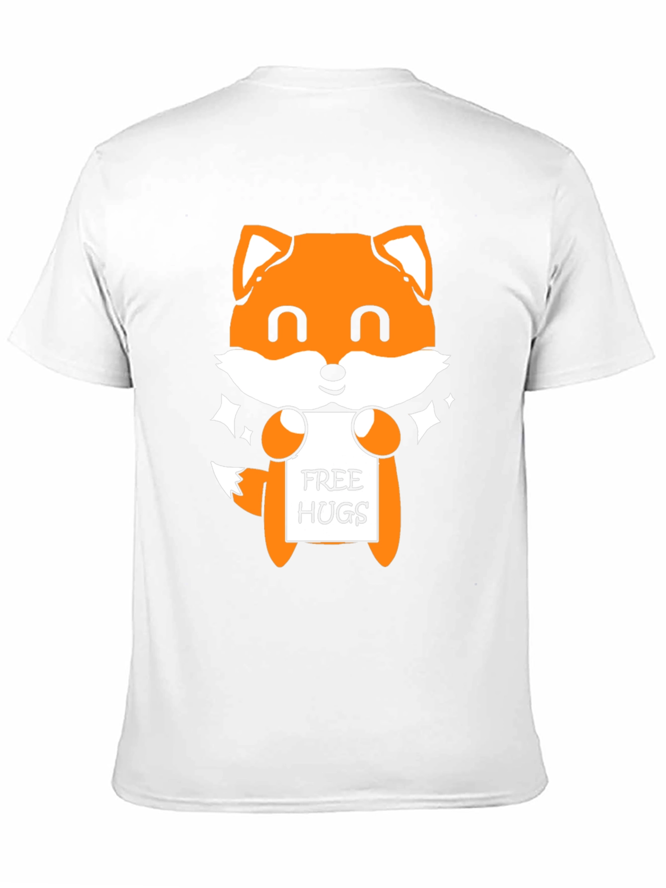 Cute Fox Free Hugs Black T-Shirt
