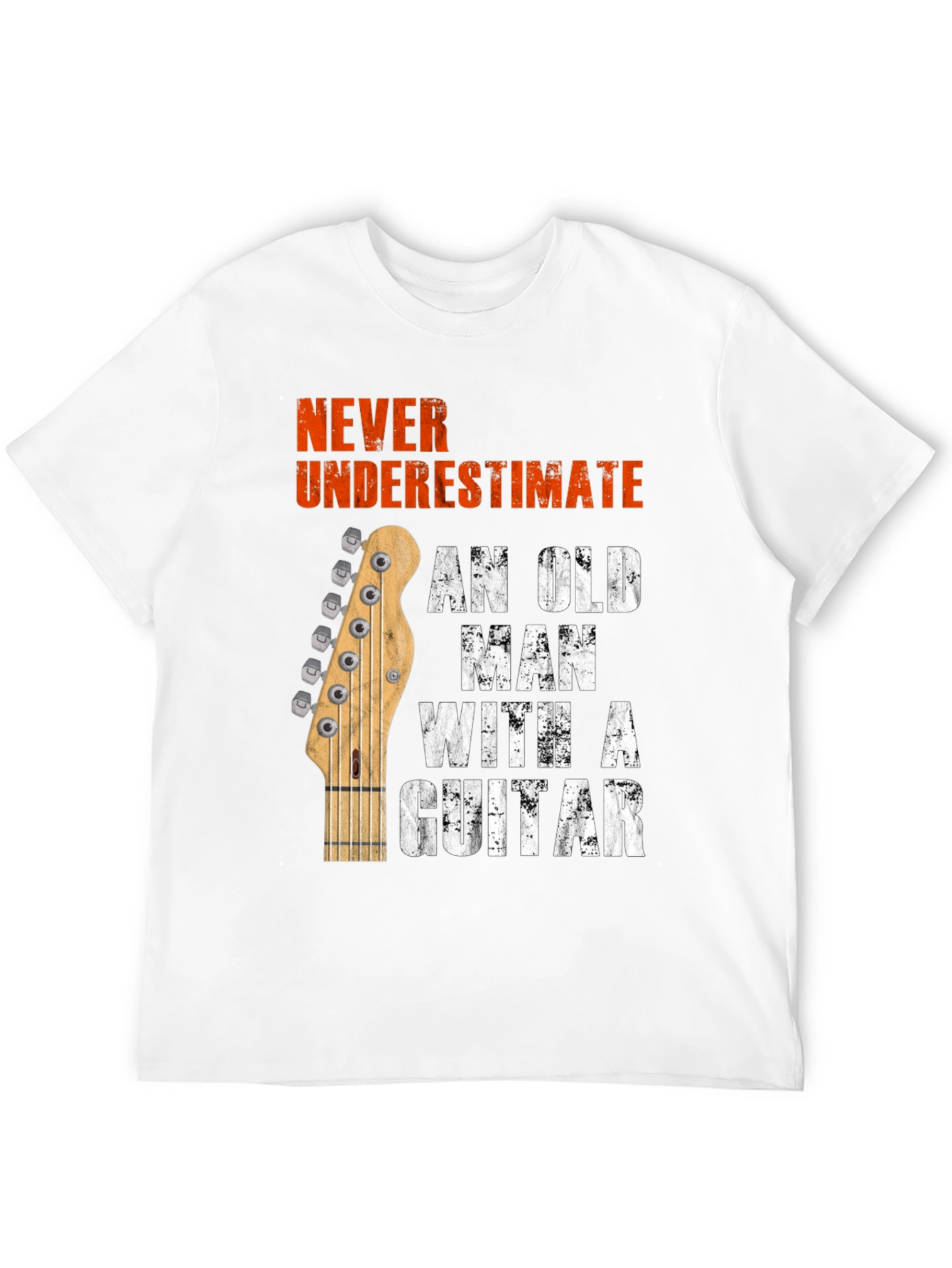 Never Underestimate Old Man with Guitar T-Shirt