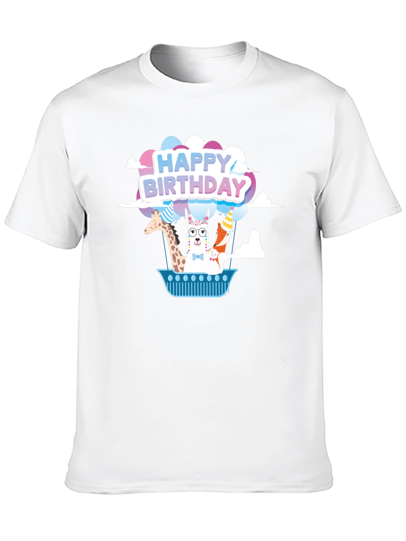 Happy Birthday Animals Hot Air Balloon T-Shirt