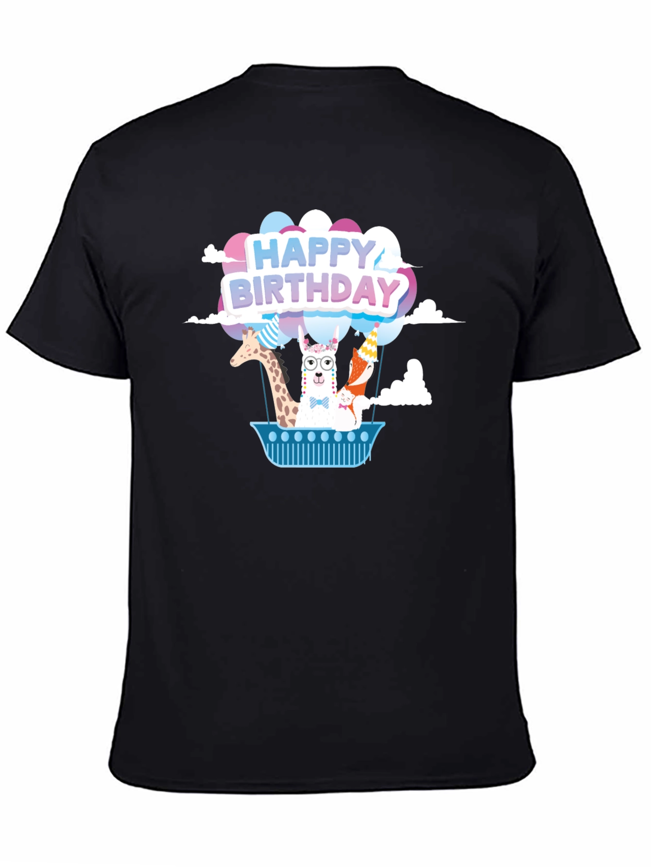 Happy Birthday Animals Hot Air Balloon T-Shirt