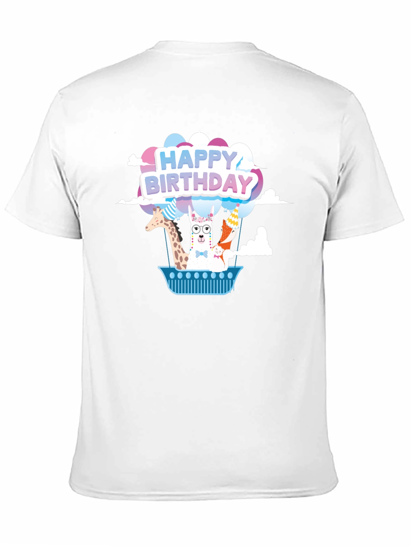 Happy Birthday Animals Hot Air Balloon T-Shirt
