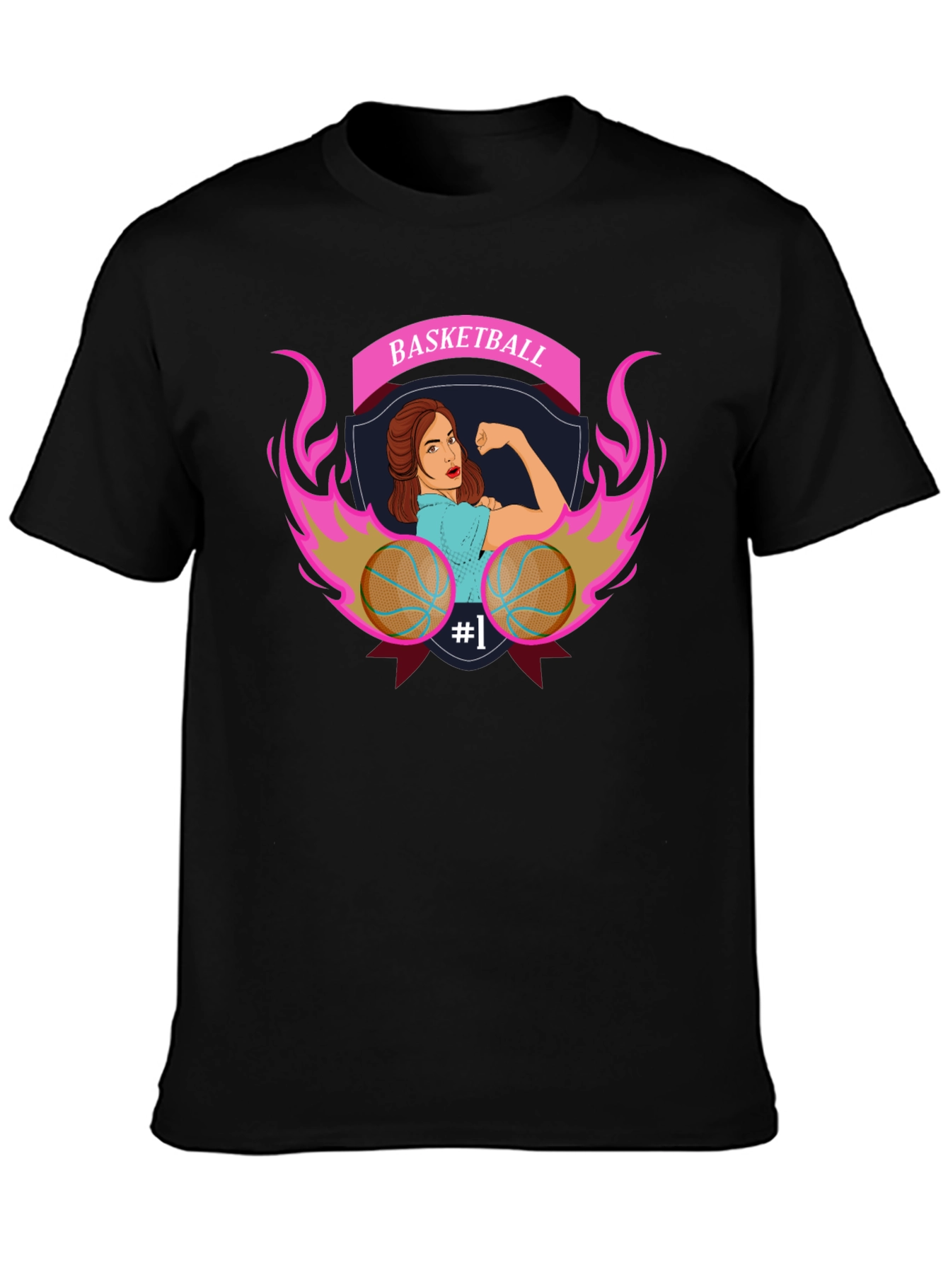 Basketball Strong Woman Graphic T-Shirt