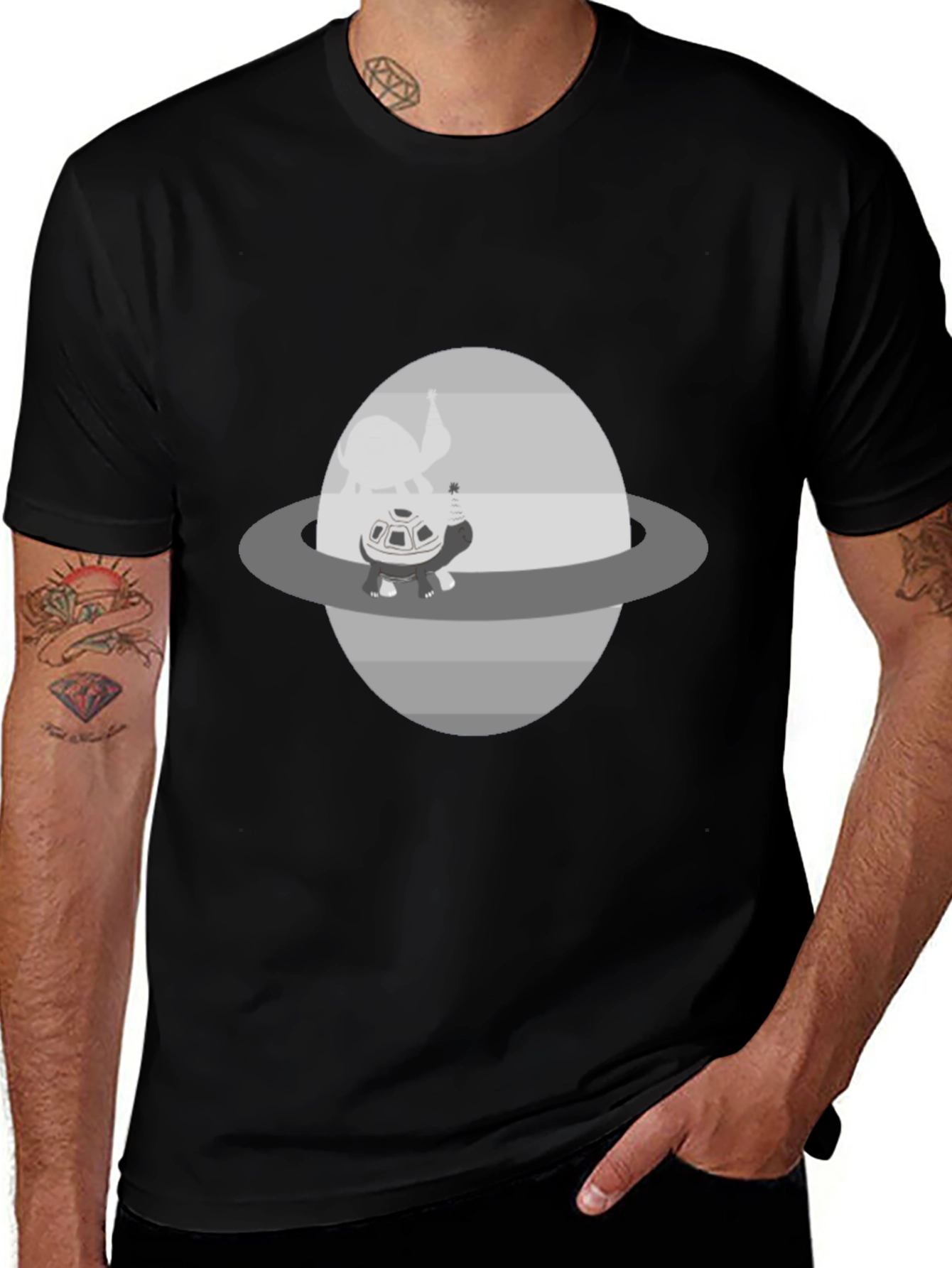 Saturn Turtle Graphic Tee - Cool & Unique Design