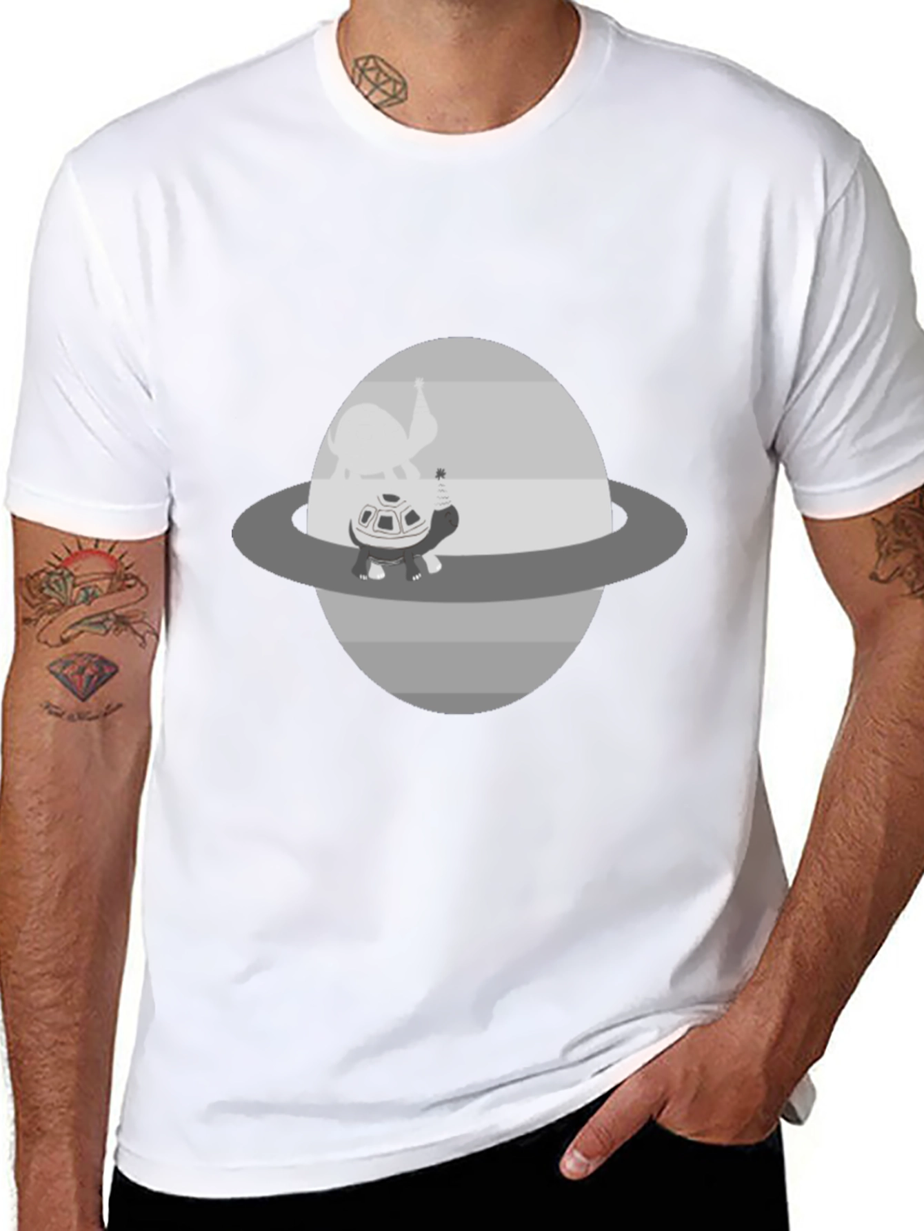 Saturn Turtle Graphic Tee - Cool & Unique Design