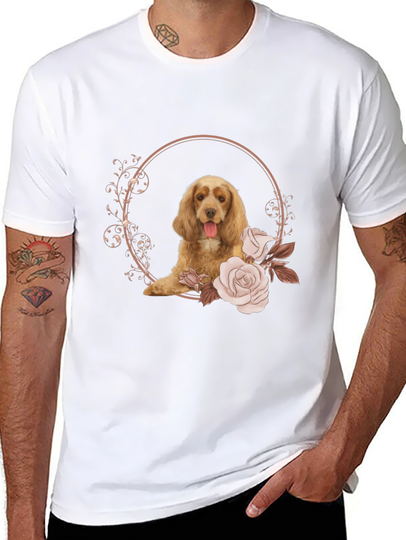 Dog & Roses Graphic Tee - Stylish Casual Wear