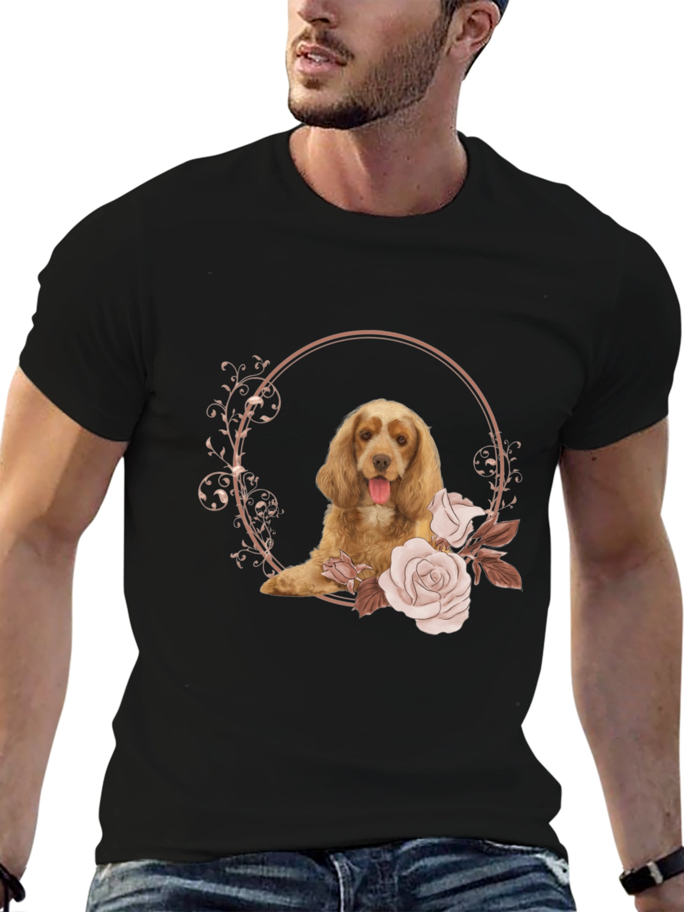 Dog & Roses Graphic Tee - Stylish Casual Wear