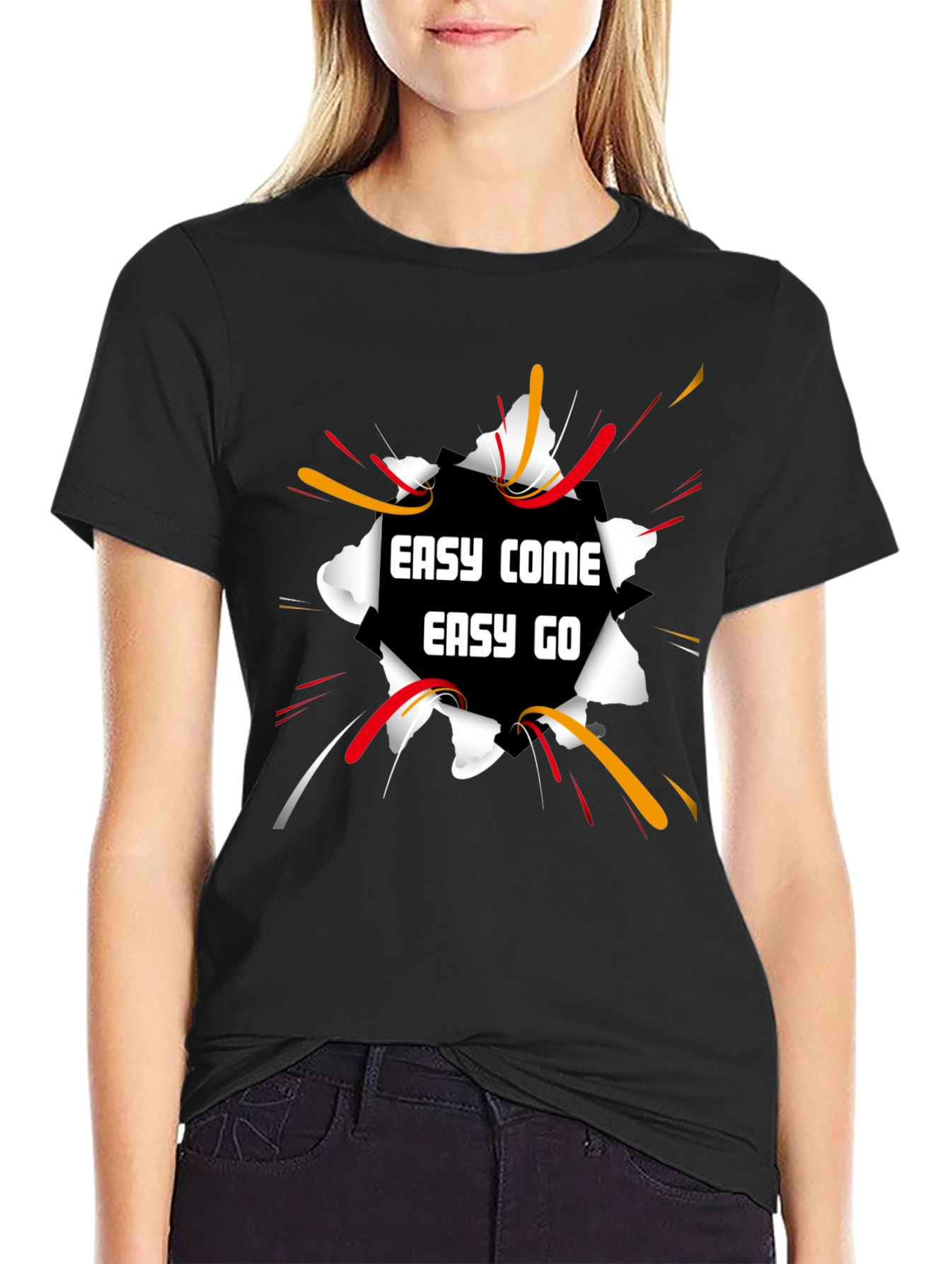 Easy Come Easy Go Black Graphic Tee