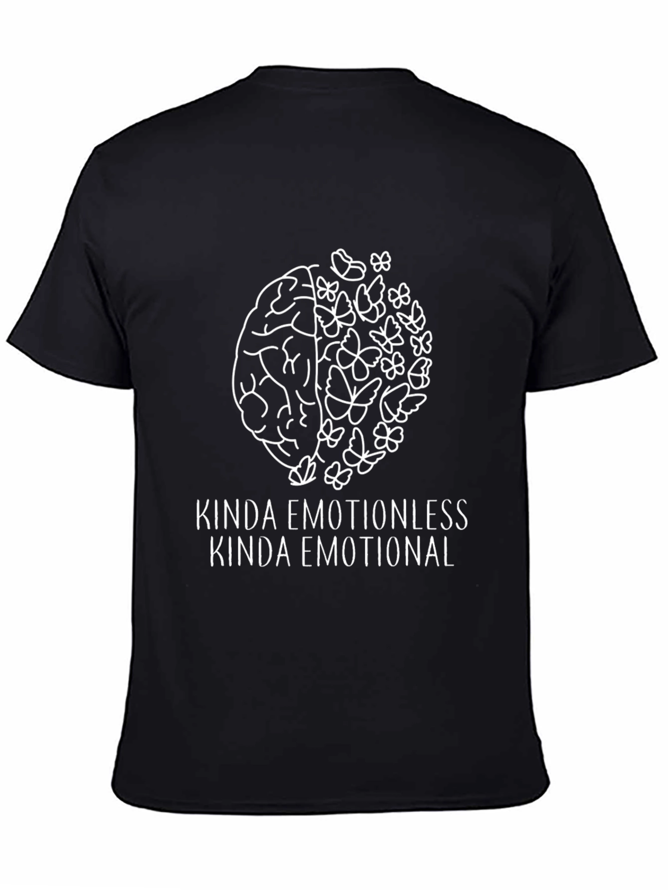 Emotional Brain Graphic Tee - Black Casual Comfort