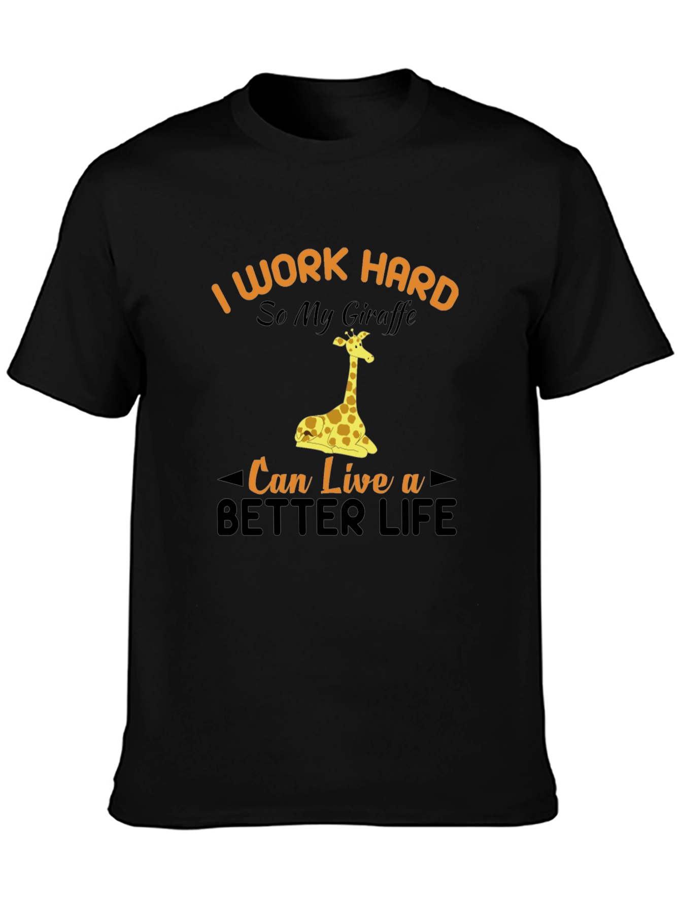 I Work Hard Giraffe Graphic Tee