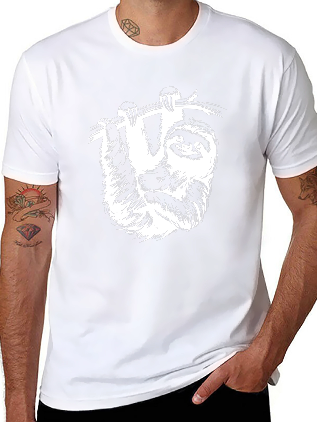 Sloth Graphic Tee - Mens Black T-Shirt