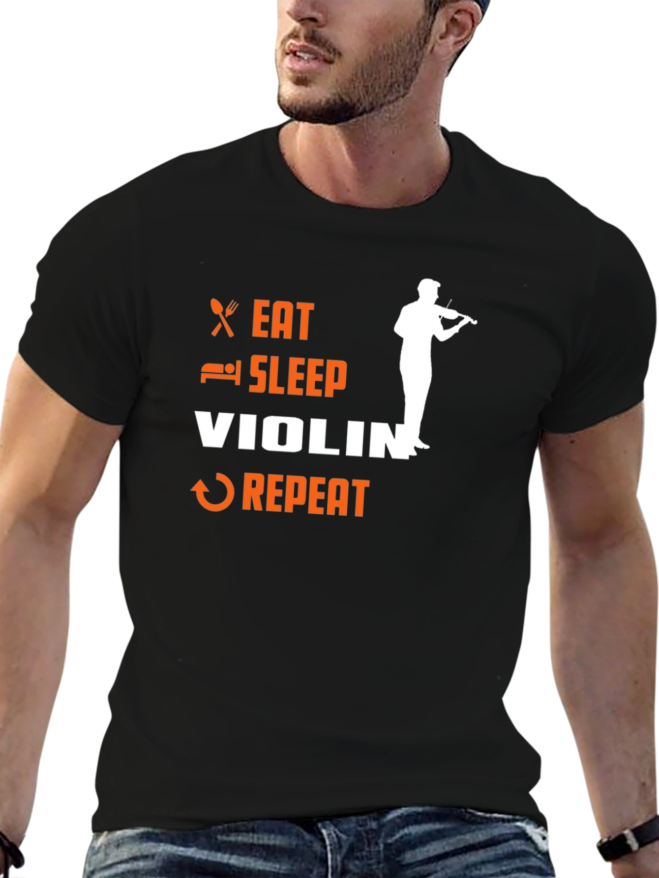 Eat Sleep Violin Repeat T-Shirt - Musician Tee