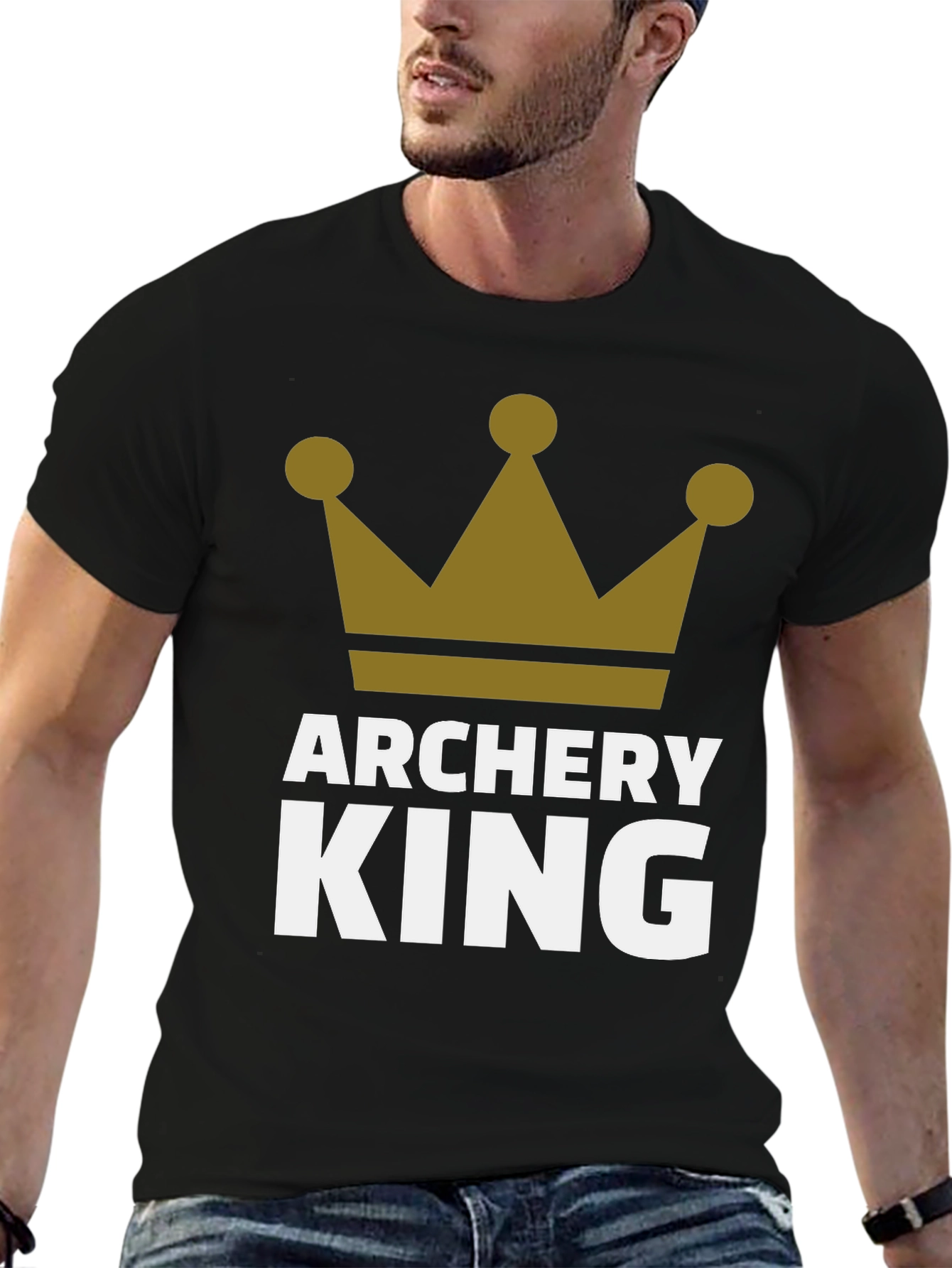 Archery King Mens Black Graphic T-Shirt