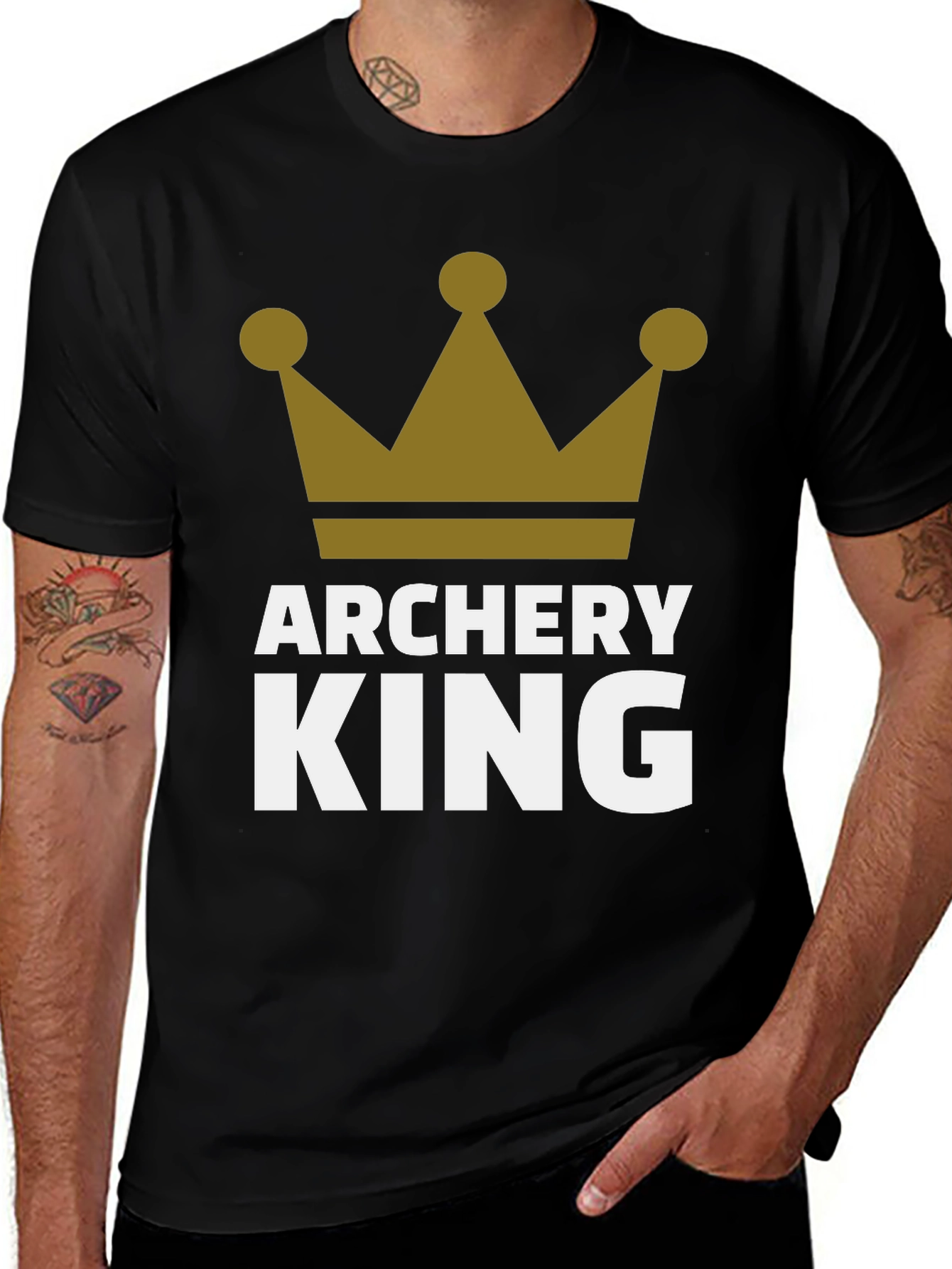Archery King Mens Black Graphic T-Shirt