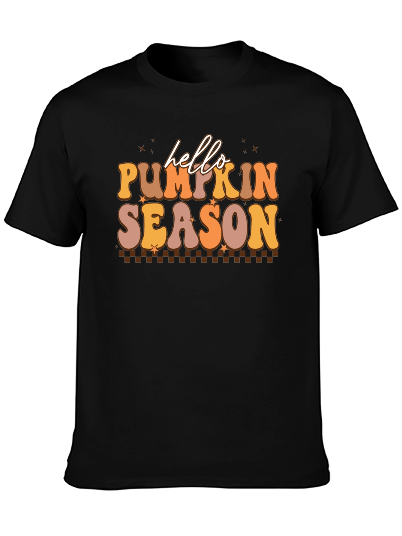 Hello Pumpkin Season Black Graphic Tee