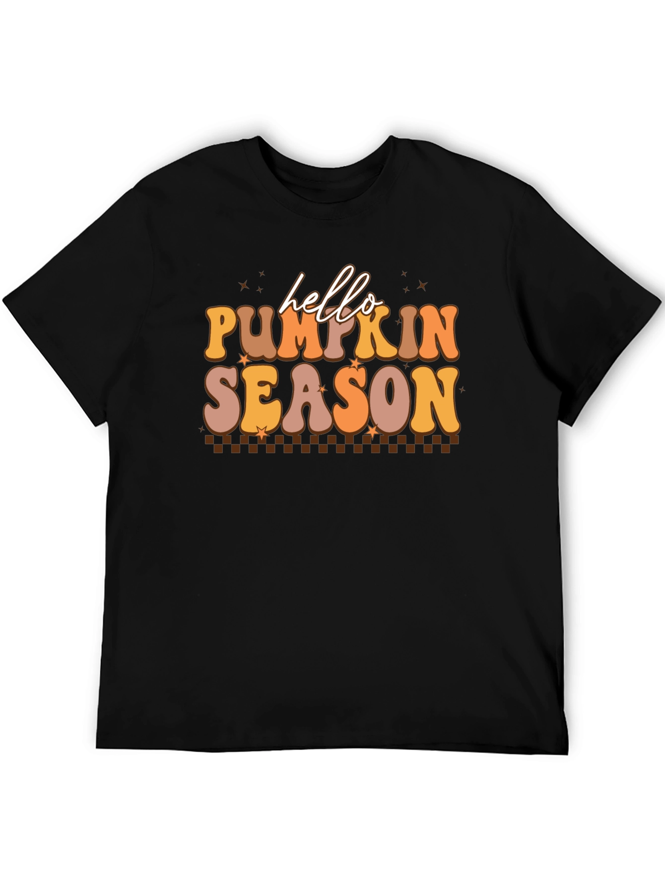 Hello Pumpkin Season Black Graphic Tee