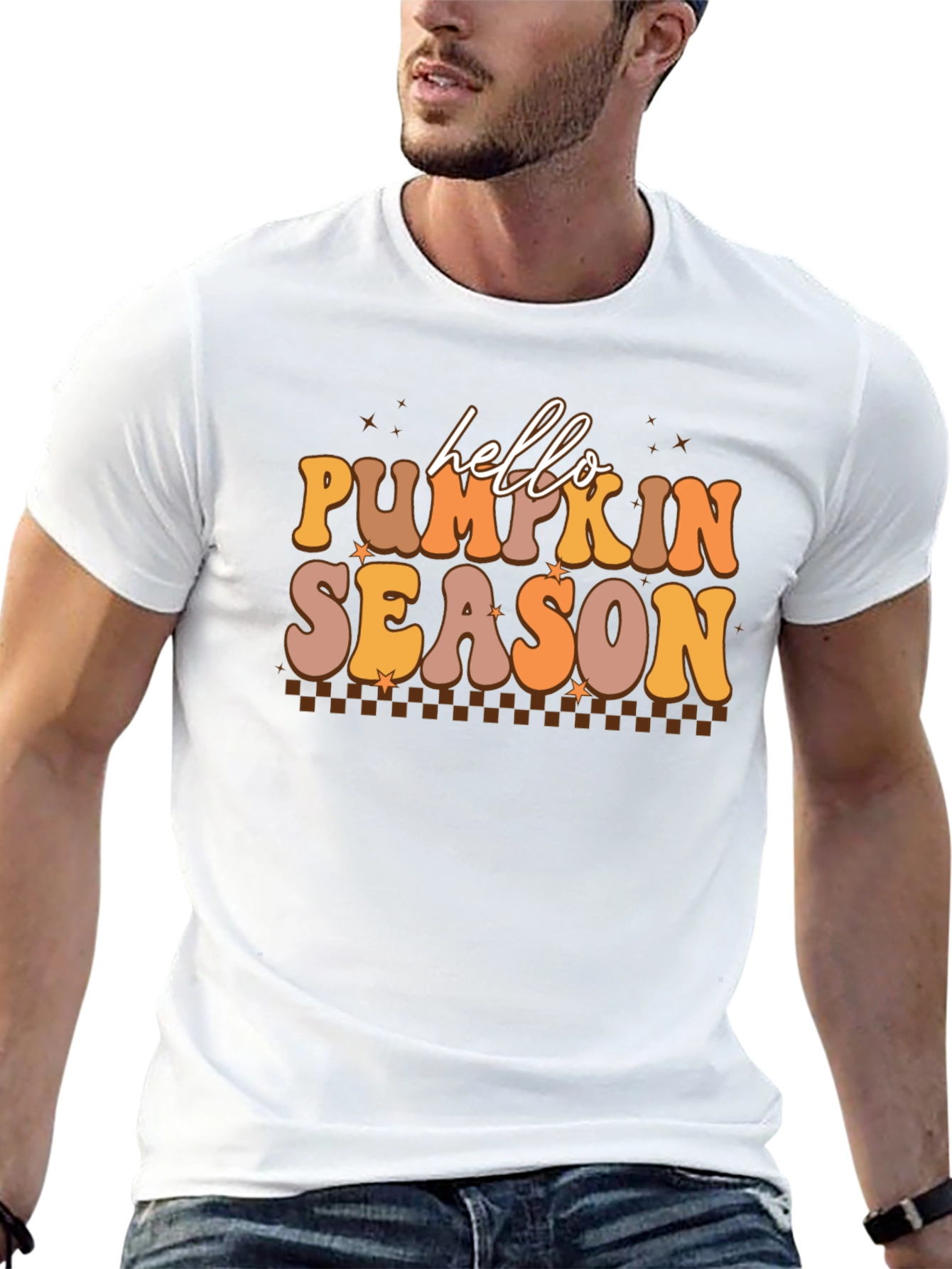 Hello Pumpkin Season Black Graphic Tee