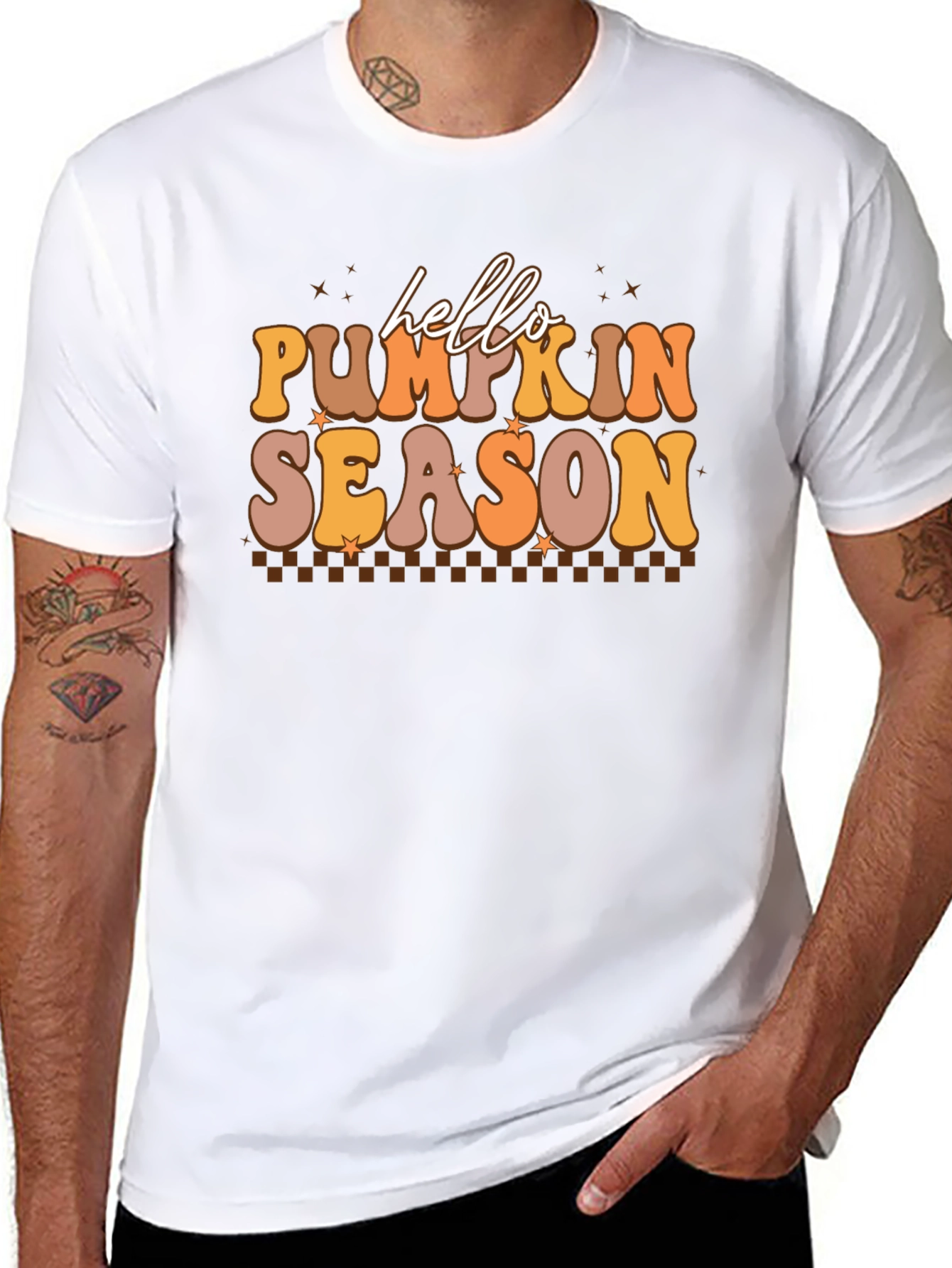 Hello Pumpkin Season Black Graphic Tee