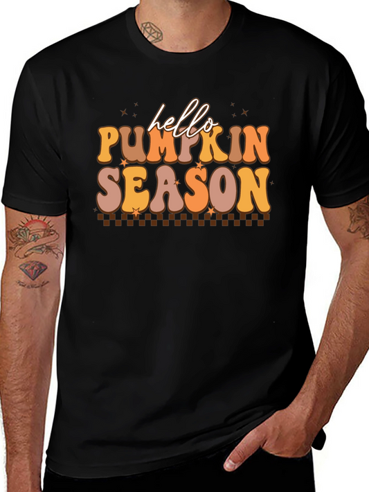 Hello Pumpkin Season Black Graphic Tee
