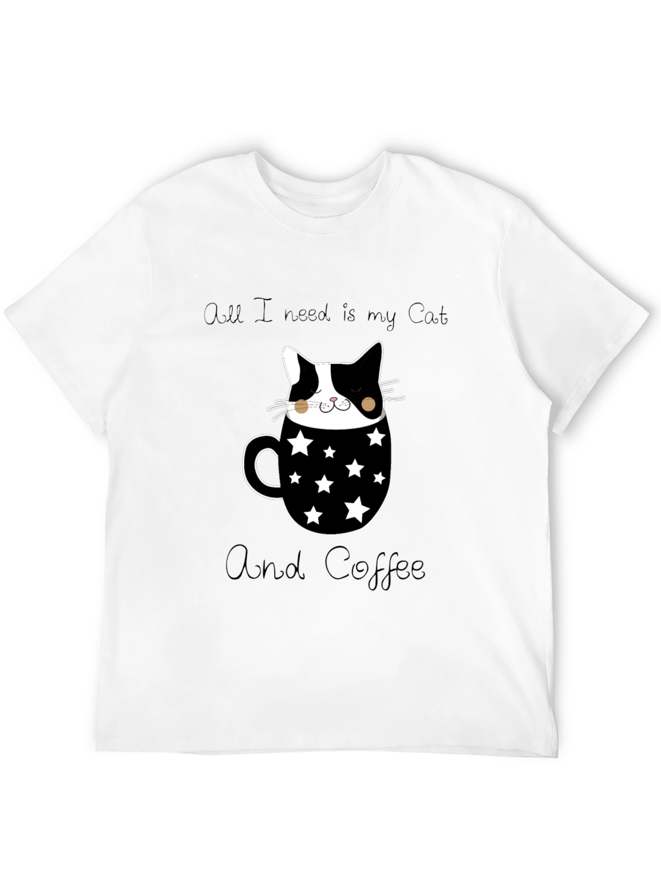 Cat & Coffee Graphic T-Shirt