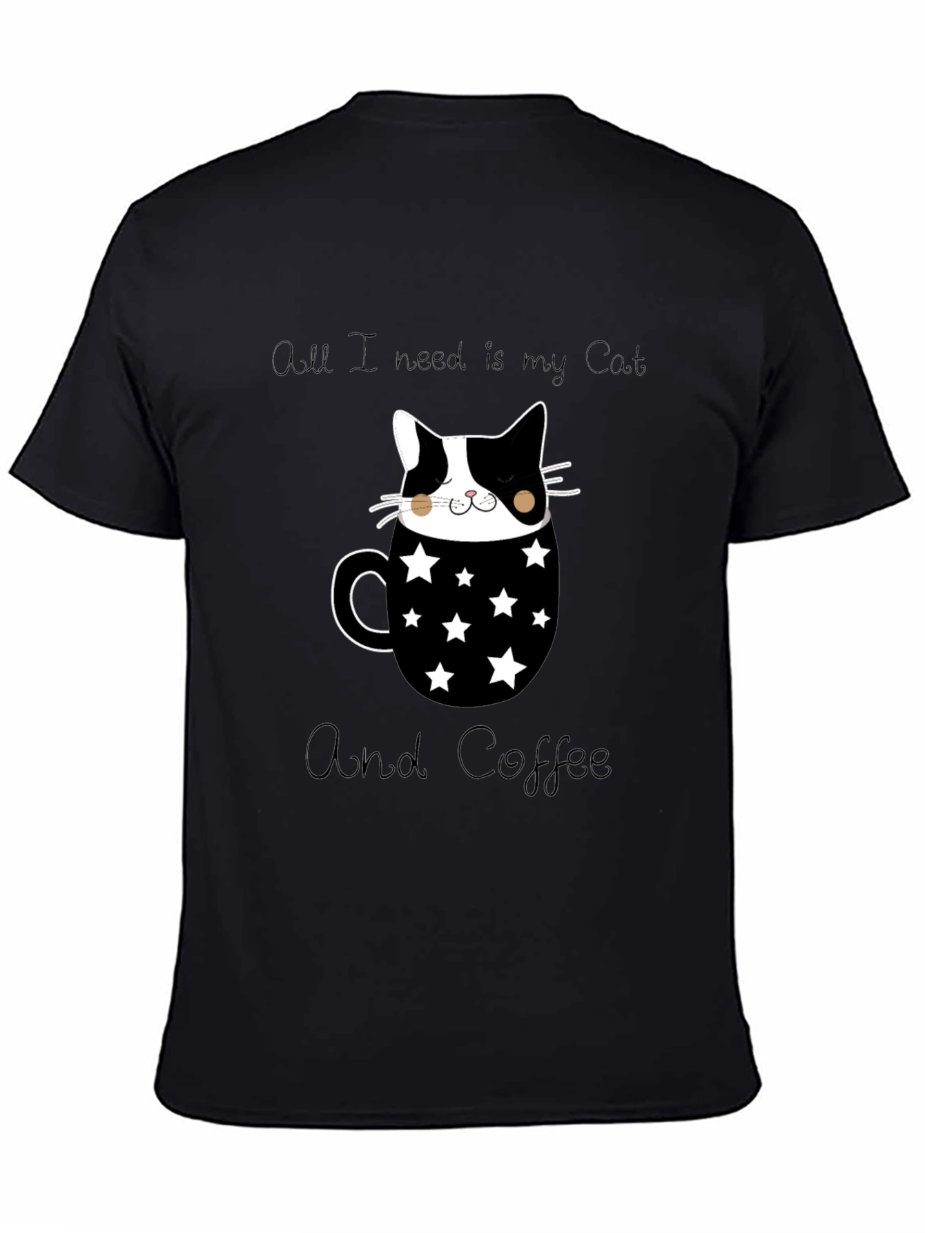 Cat & Coffee Graphic T-Shirt