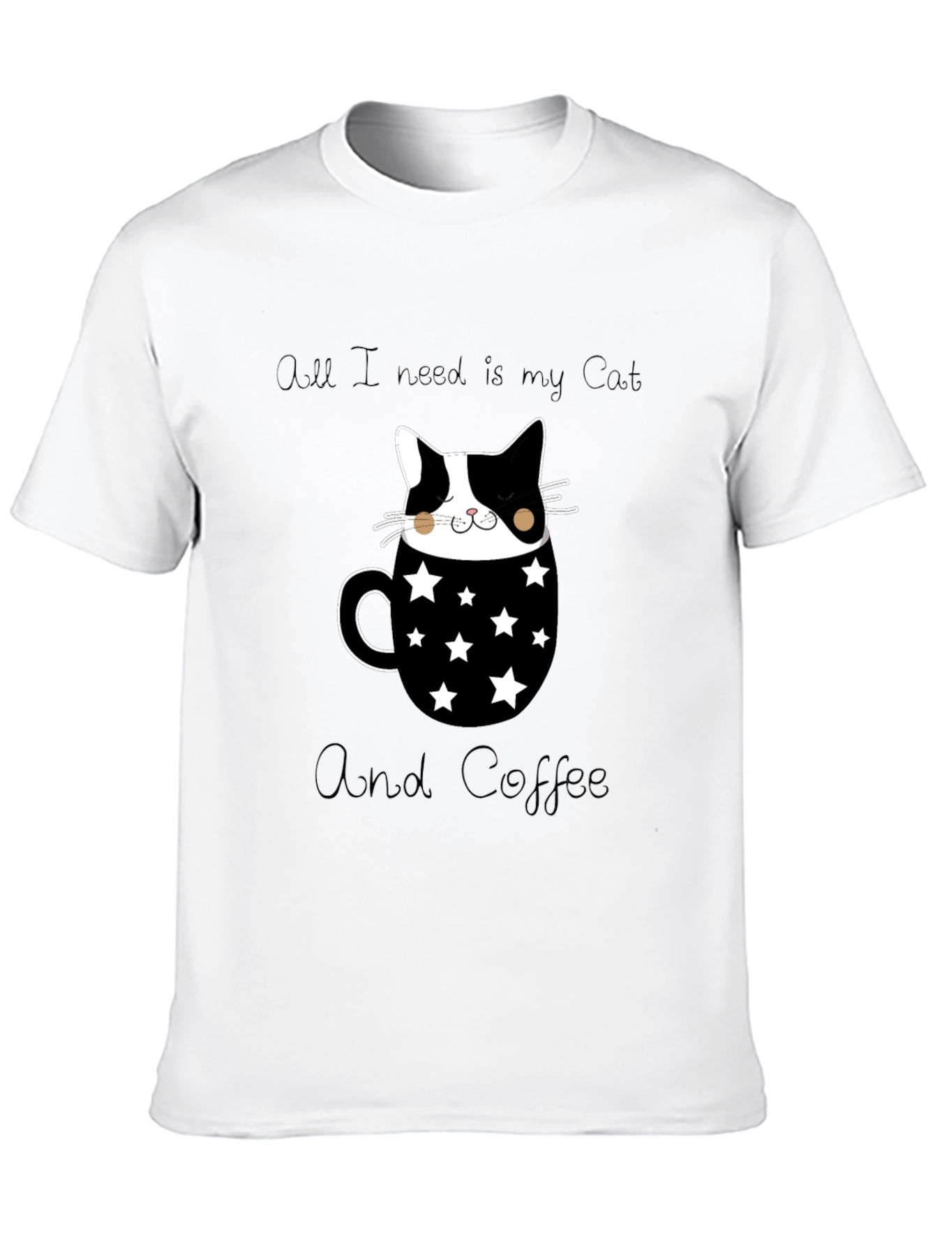 Cat & Coffee Graphic T-Shirt