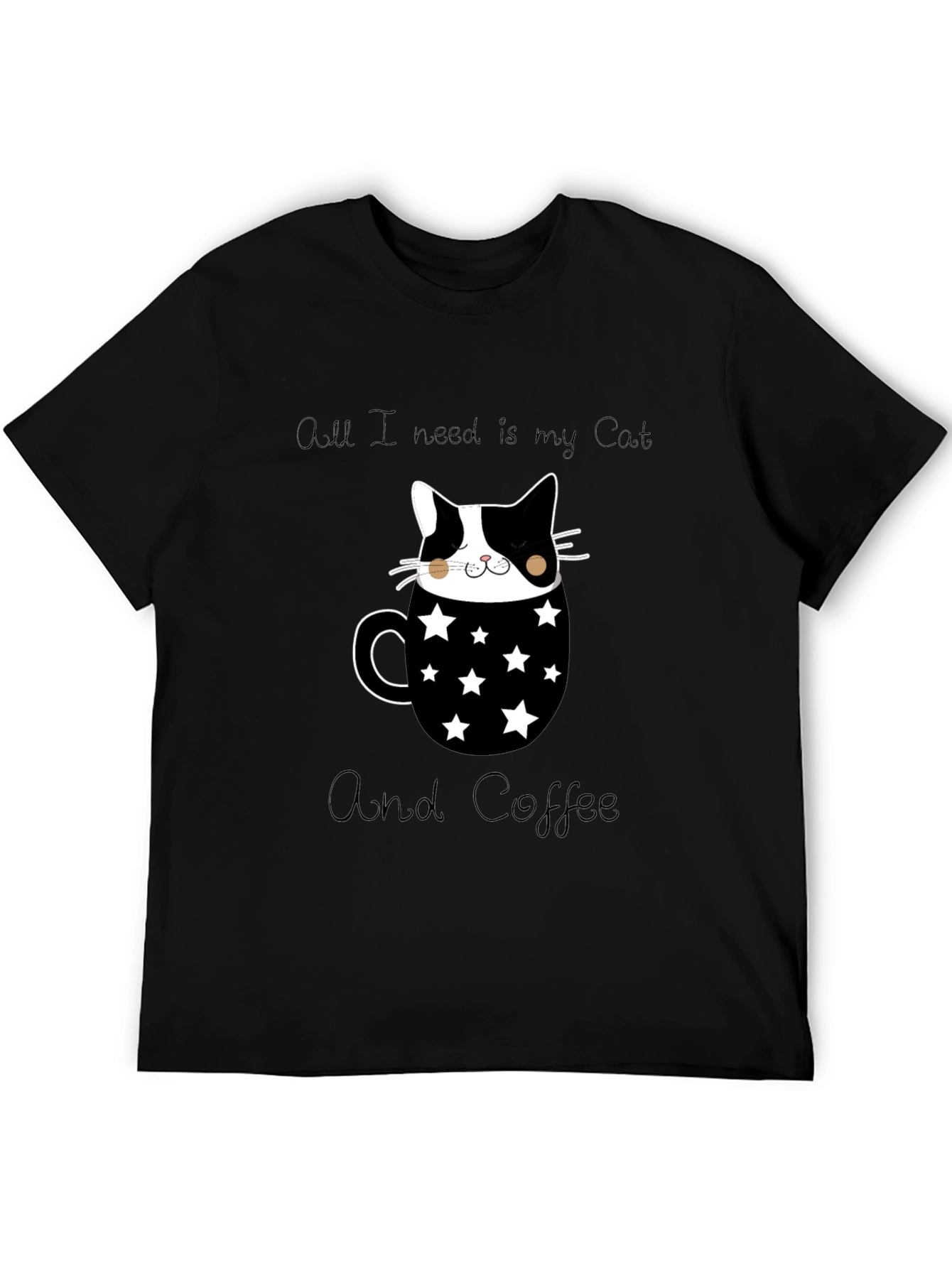 Cat & Coffee Graphic T-Shirt