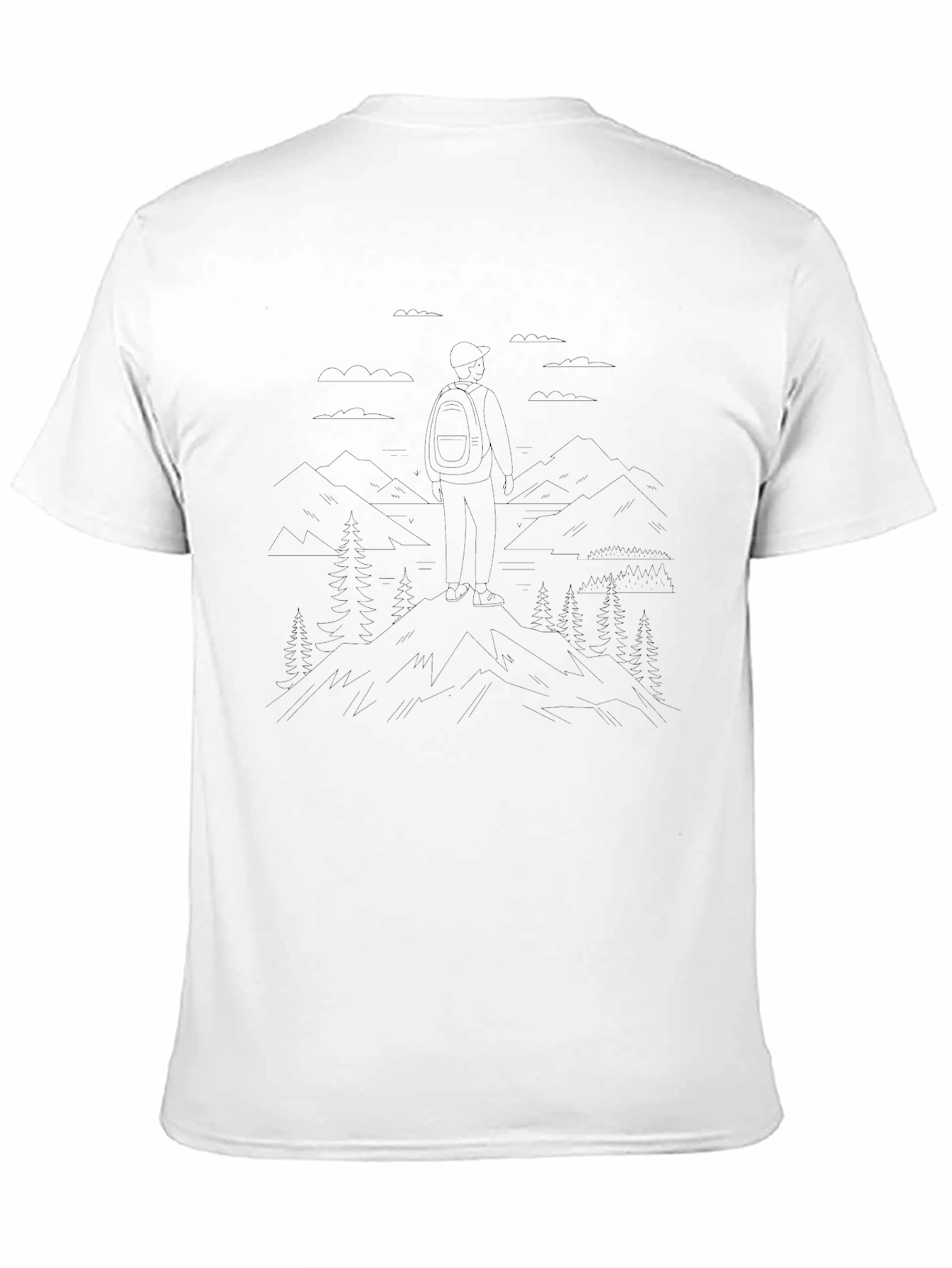 Mens Black Graphic Hiking Tee - Adventure Awaits