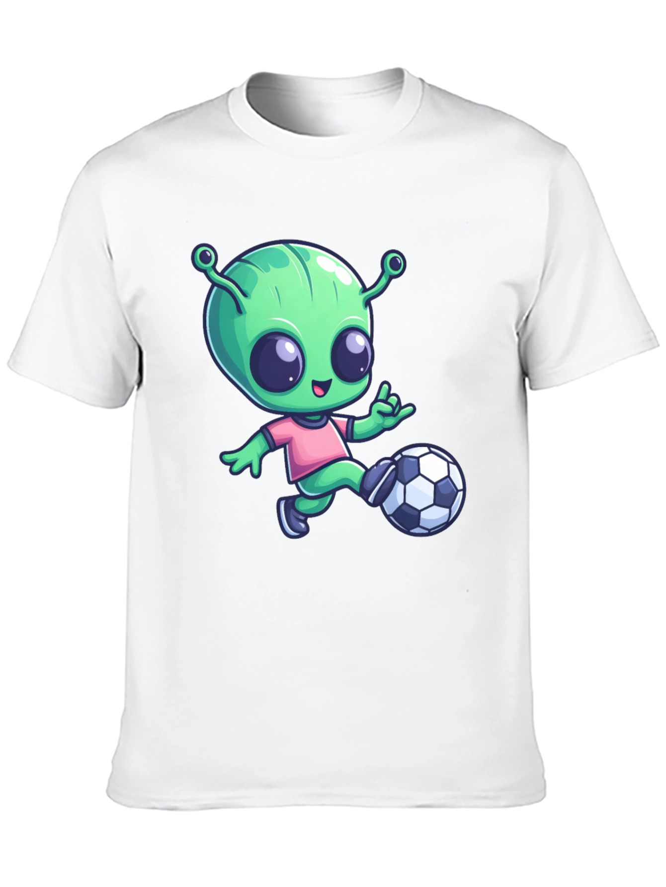 Alien Soccer T-Shirt - Fun Cartoon Design
