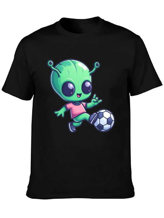Alien Soccer T-Shirt - Fun Cartoon Design
