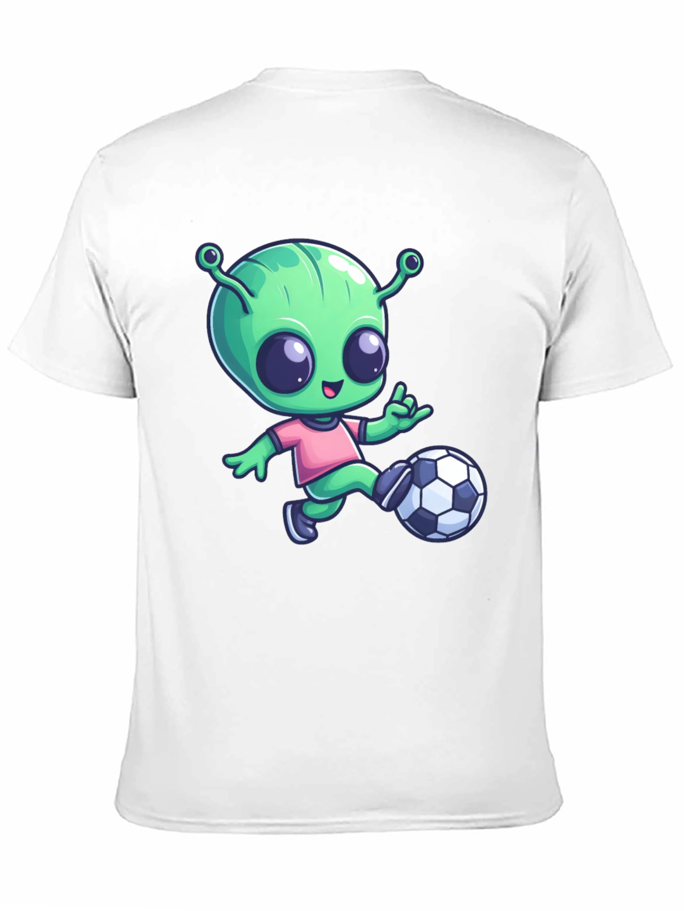 Alien Soccer T-Shirt - Fun Cartoon Design