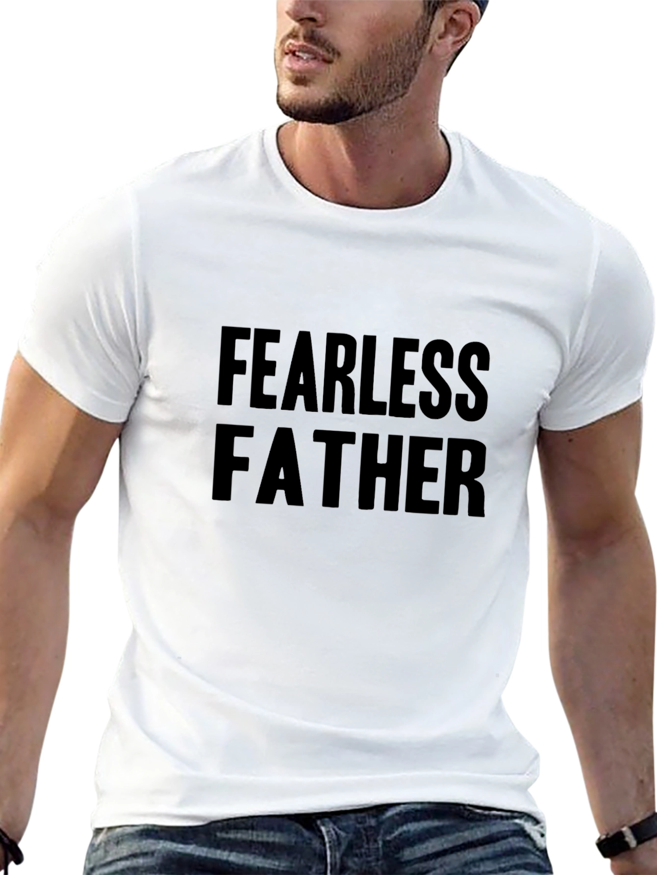 Fearless Father Graphic Tee - Black Casual T-Shirt