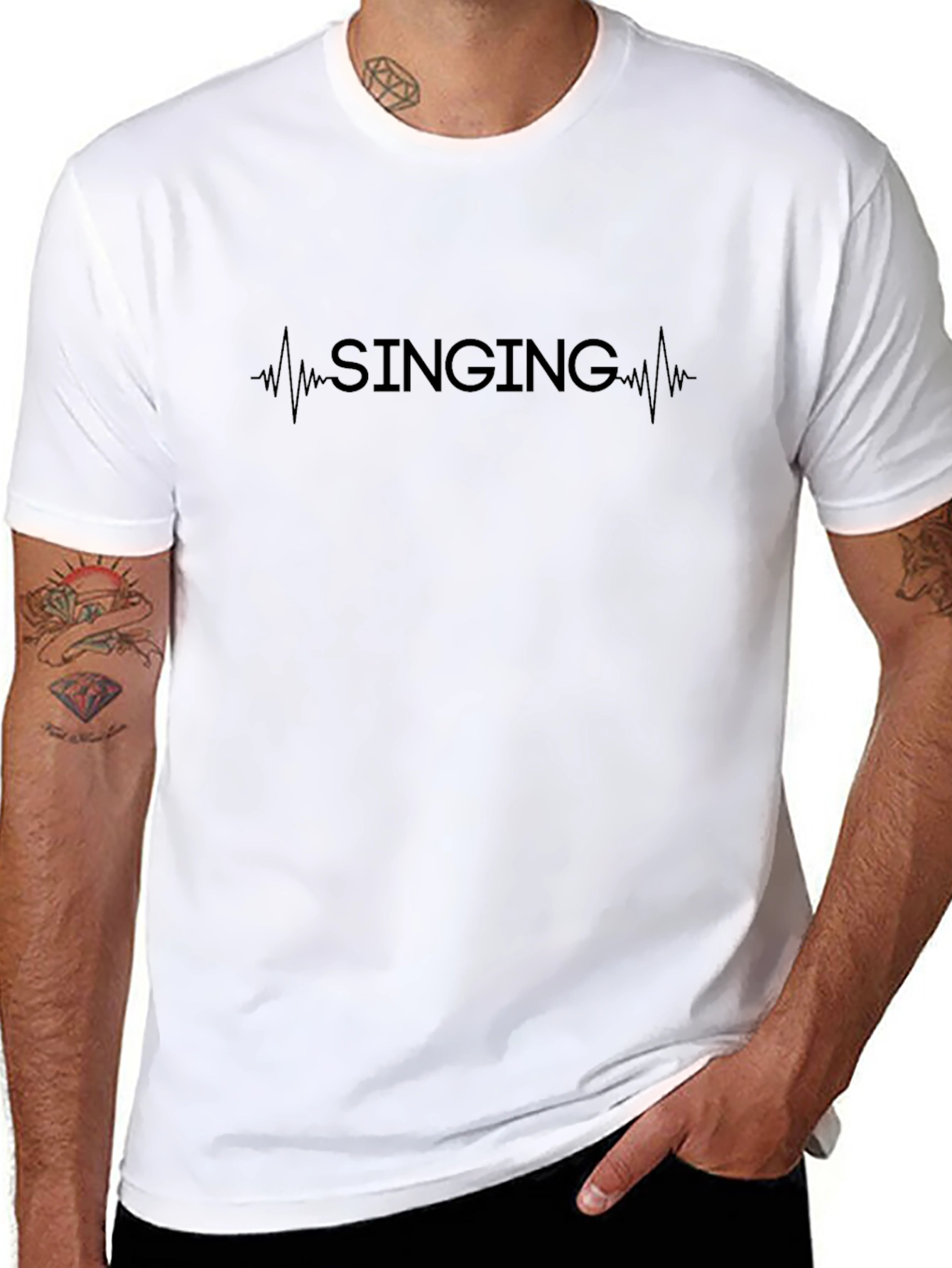 Singing Heartbeat Graphic Tee - Black