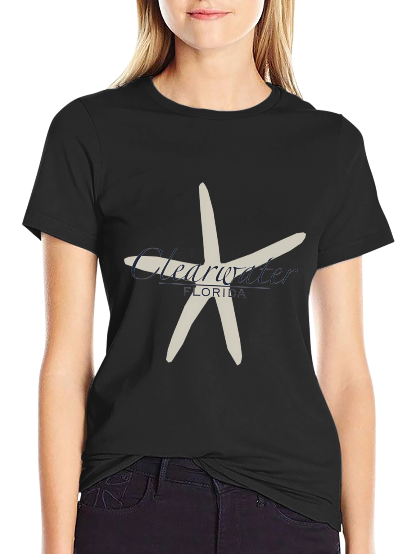Clearwater Florida Starfish Black T-Shirt