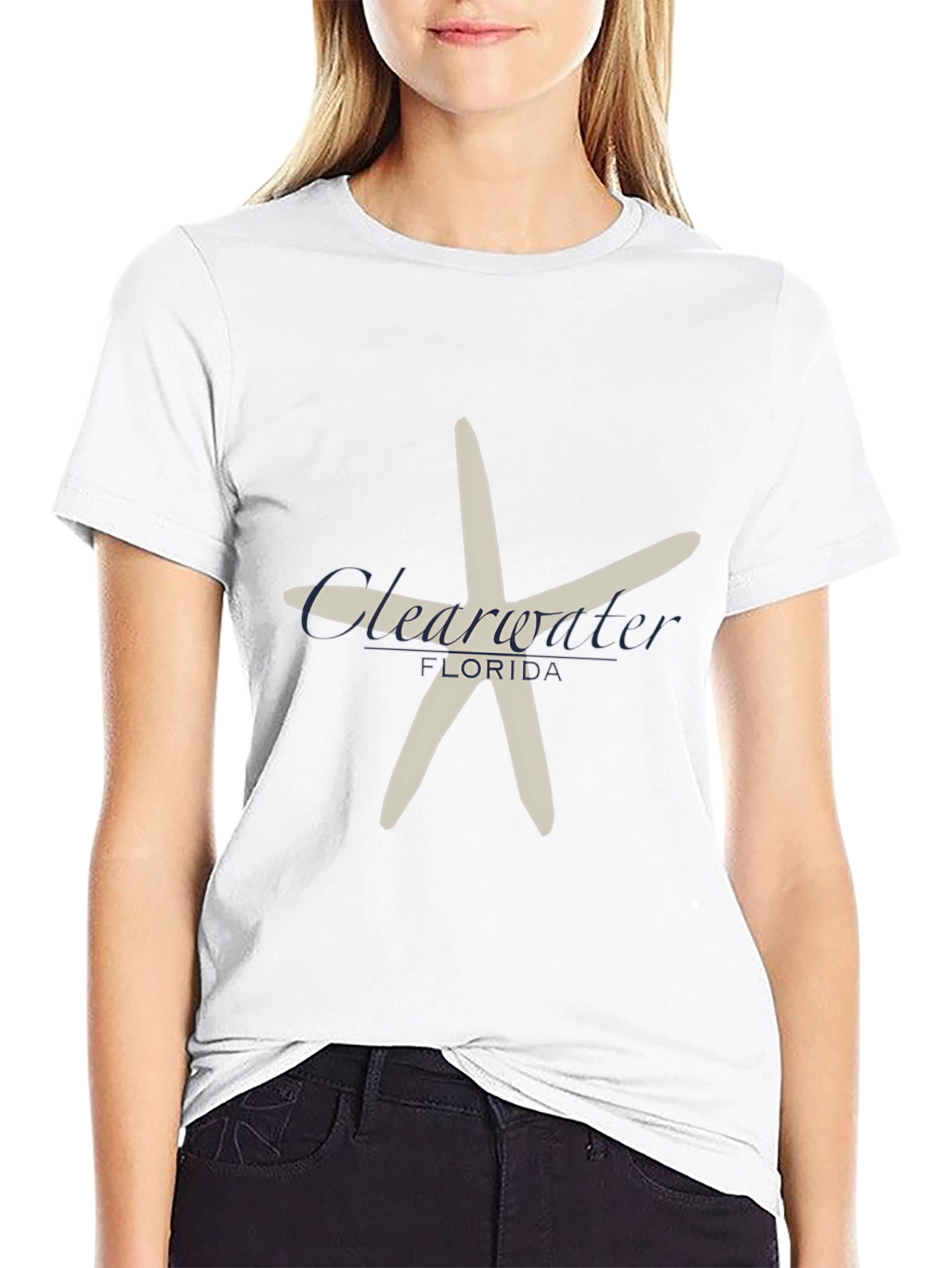 Clearwater Florida Starfish Black T-Shirt