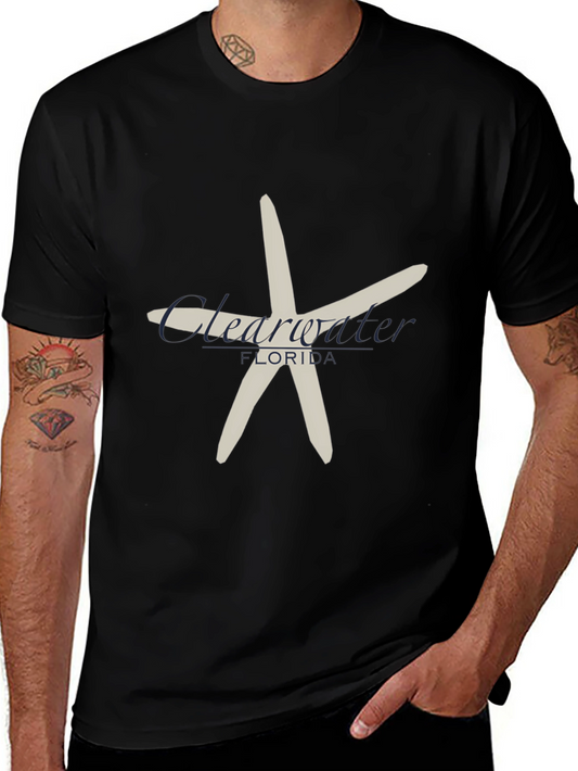 Clearwater Florida Starfish Black T-Shirt