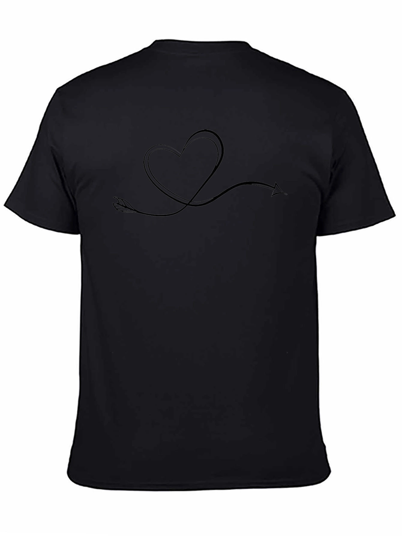 Heart Arrow Graphic Tee - Black Cotton T-Shirt