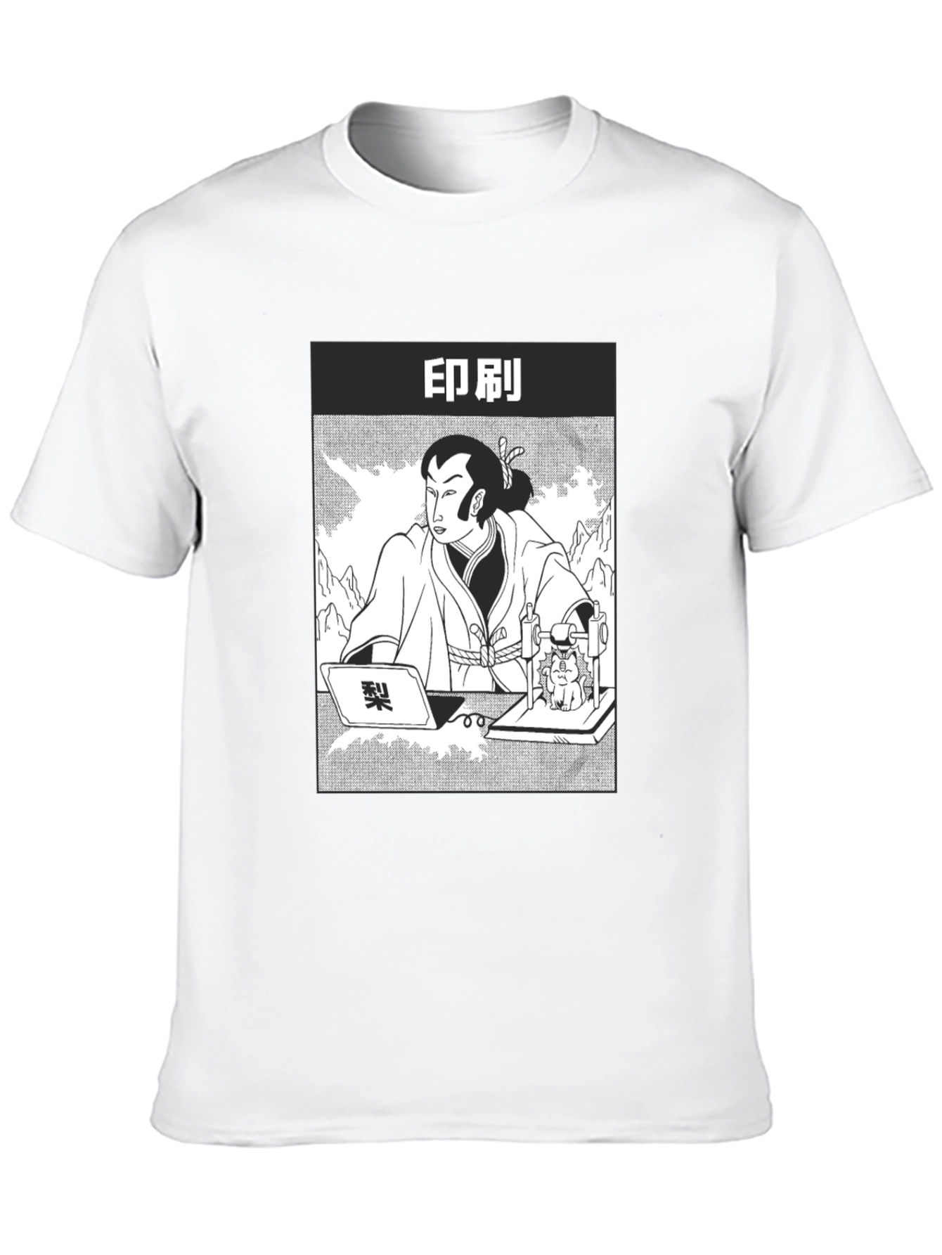 Samurai Comic Graphic Black T-Shirt