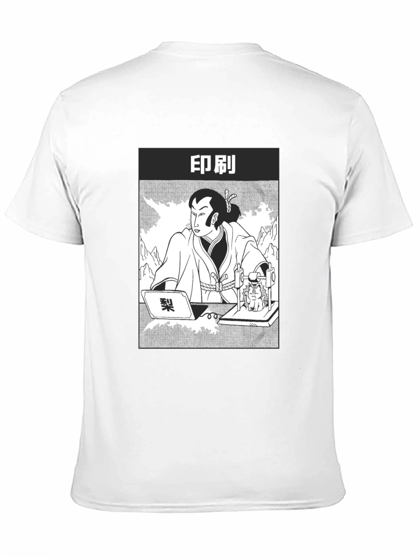 Samurai Comic Graphic Black T-Shirt