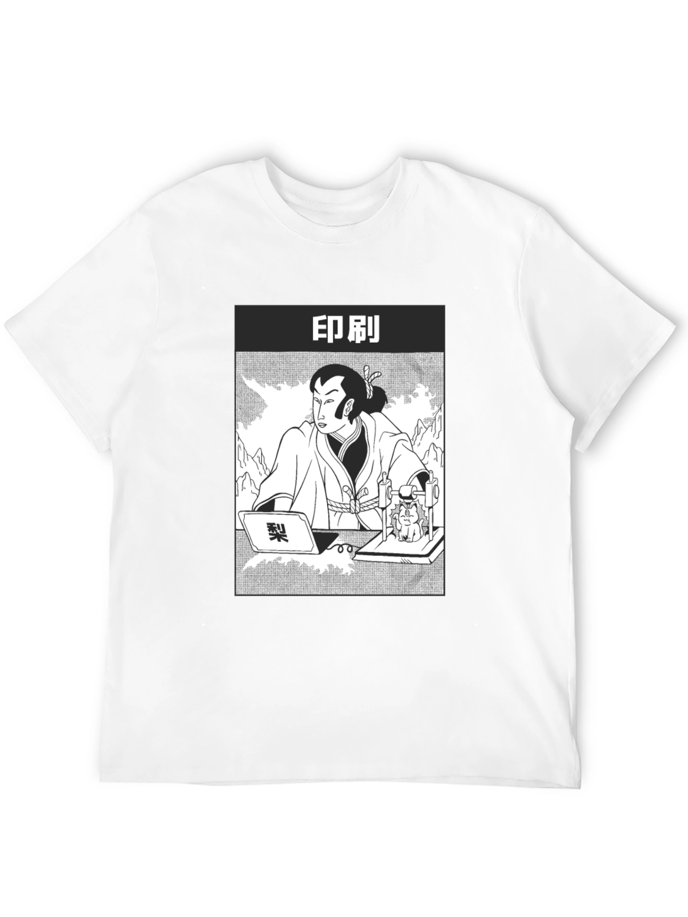 Samurai Comic Graphic Black T-Shirt