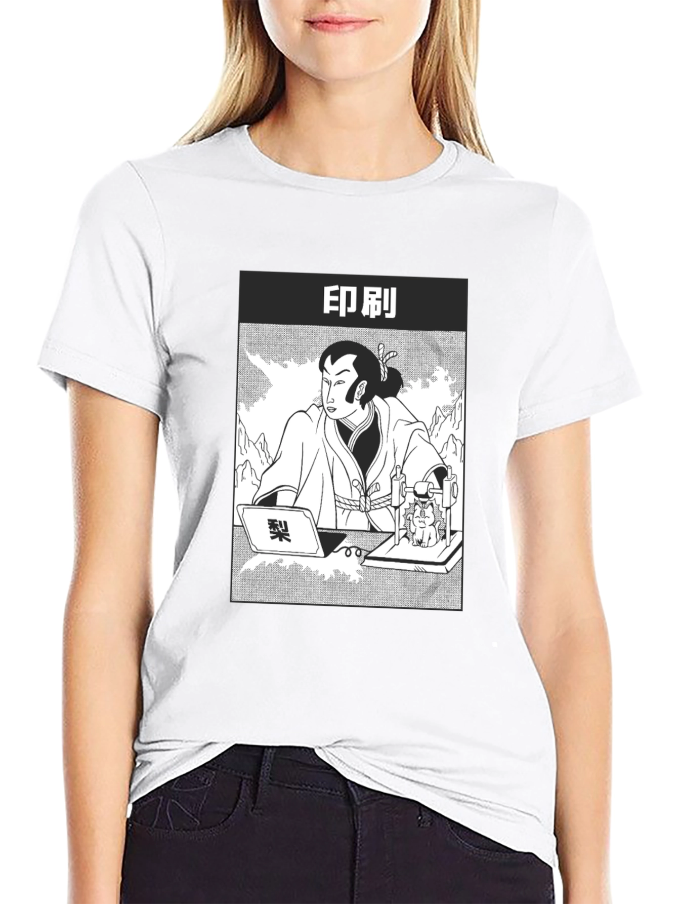 Samurai Comic Graphic Black T-Shirt