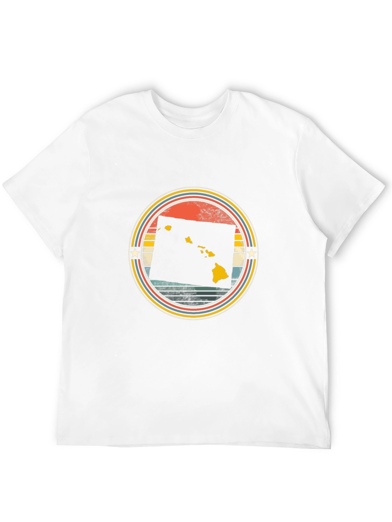 Hawaii Retro Circle Graphic T-Shirt